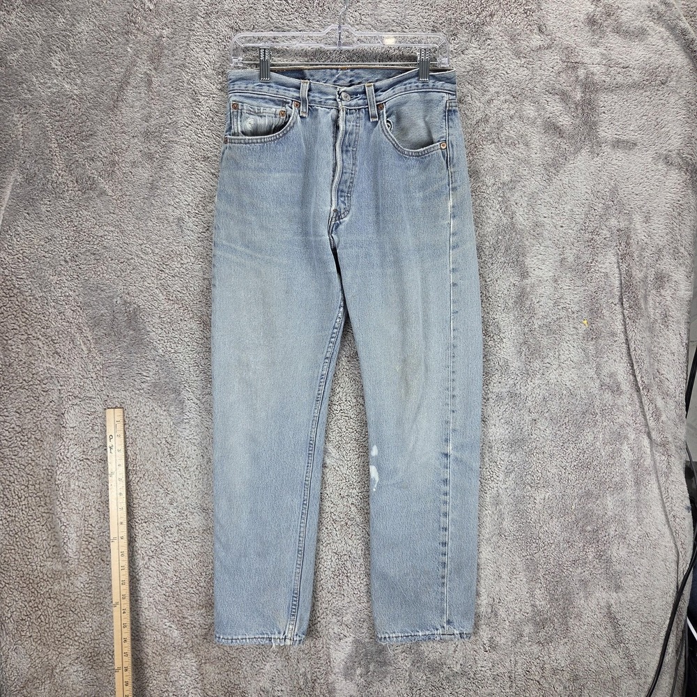 Vintage Levis 501 Jeans Womens Blue Straight Button Fly Made in USA Fits 28x28